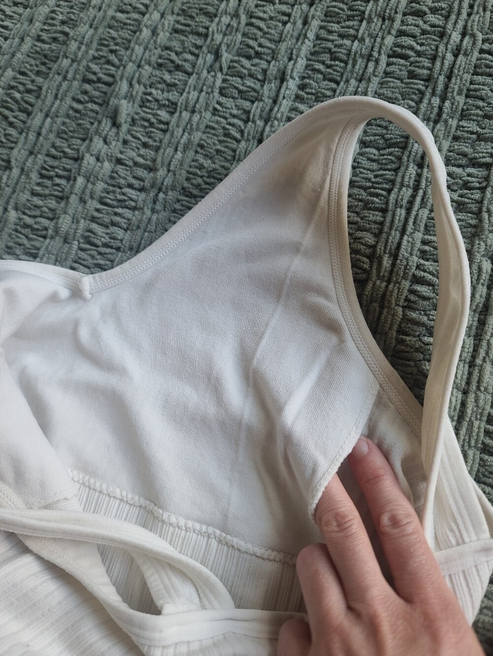 White Ribbed Athletic Tank - Picture 5 of 5